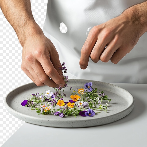 Chef preparando un plato casero